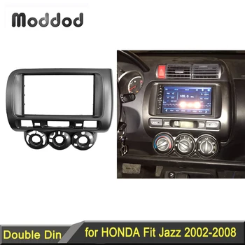  Двойна радио Панел Дин за Honda Fit (Jazz 2002-2008 Градска Стерео Панел DVD Инсталация Комплект Тапицерия Предна Рамка Плоча на CD