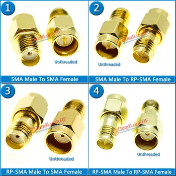  Комплект RP-SMA RP-SMA Plug до RPSMA SMA Мъжки и Женски Притискателния Бърз Директен Конектор Месингови Директни Коаксиални Адаптери Радиочастотные