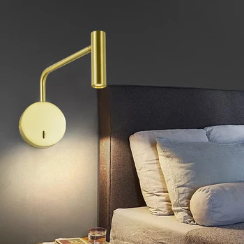  Скандинавски led монтиран на стената Лампа с ключ 3 W, хирургична лампа, Украса на Стаята, Метален стенен лампа, монтиран на стената лампа За Дома, Спални, Нощни лампа
