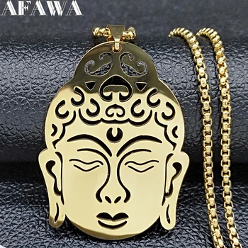  2023 Буда Шакямуни От Неръждаема Стомана Амитабха Колие Златен Цвят Будистки Религиозни Колиета, Бижута gargantilla N1200S02