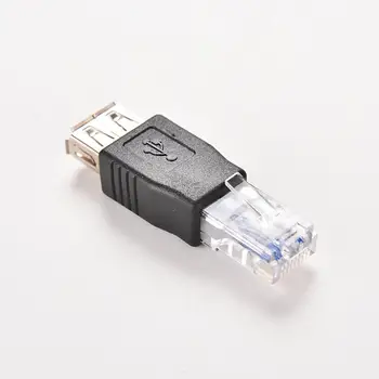  Crystal Head PC RJ-45 Включете USB 2.0 AF A Съединител на Адаптер за Лаптоп, Мрежов кабел за Локална Мрежа Ethernet Конвертор Transverter Щекер