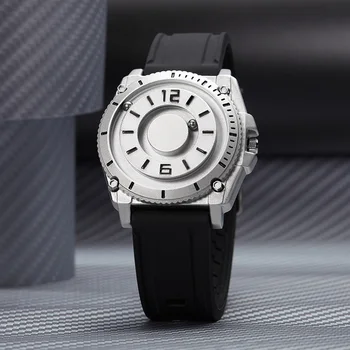  Eutour оригинални нови спортни кварцов часовник от серията магнитни модерен мъжки часовник с модерен гумена кожена каишка