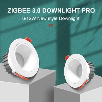  Gledopto Zigbee3.0 RGBCCT Лампа, Pro-Водоустойчив-Вградени тавана лампа 6 W/12 W Умни led осветителни тела Работят сalexa SmartThings Sasha