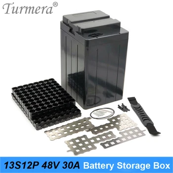  Turmera 48V 30Ah Акумулаторна батерия за электровелосипеда, Кутия за 13S12P 18650 Литиеви батерии, в комплекта са включени и притежателя на заваръчни никелови ленти