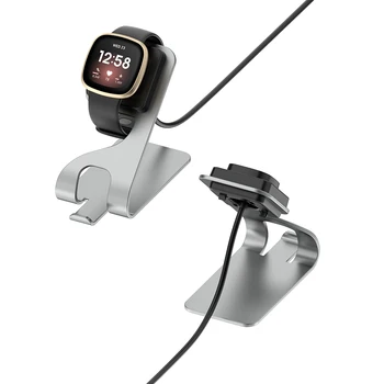  Versa 3 Зарядно Устройство за Умни Часа Fitbit Sense Безжичен USB Кабел с Метална Стойка за Зареждане, Докинг станция, Аксесоари за Каботажните