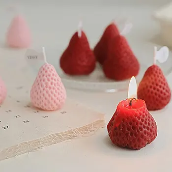  Апликации ягоди Ароматни Свещи и Романтична Декоративна Ароматна Свещ Подарък Снимка Фон за Заснемане на Рожден Ден, Сватба Парти
