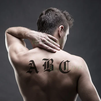  Водоустойчив Временна Татуировка Стикер С Английската Буква Букви От A До Z Flash Tatoo Фалшива Татуировка на Ръката-Крак Тялото на Малката Изкуство за Мъже Жени