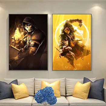  Декоративни картини Mortal Kombat за игрални плакати Платно на платна с висока разделителна способност Плакати Mortal Kombat за стени