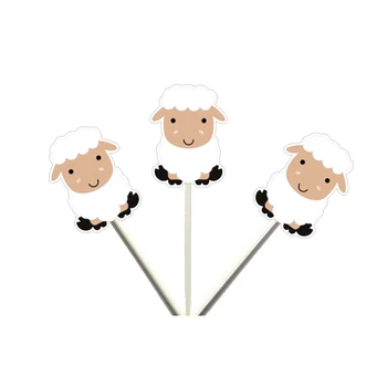 Избор на кексчета за овце, Топперы за кексчета за селскостопански животни, Топперы за кексчета за рожден Ден във Фермата - 24шт