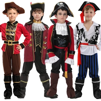  Пиратски Капитан Ботуши На Кутията, Шапка, Колан Хелоуин Костюми За Cosplay Бебешко Коледно Парти Маскарадное Рокля Без Оръжие