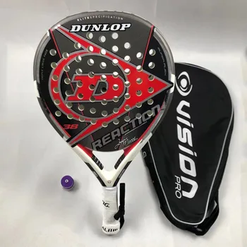  Ракета за паддл-за тенис на маса Dunlop, изцяло От Въглеродни Влакна, Падель, Плажен Тенис Ракета ЕВА, Ракета За лице, Дамски И Мъжки Бухалката За Крикет С Чанта