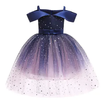  Рокля на принцеса за момиченца, сетчатое бебешка рокля с пайети за момичета, облекло за сватбеното парти, рожден Ден, Детски дрехи, лято, от 1 до 10 години