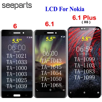  Тествано Работи За Nokia 6,1 Plus LCD дисплей с сензорен екран Дигитайзер в Събирането на 6 N6 Замяна За Nokia 6,1 на Екрана на Дисплея