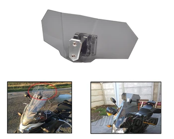  Универсално, Прозрачно/Дымчатое Горния Външно Предното Стъкло Мотоциклет Въздушни Вятърни Дефлектори Скоба На Предното Стъкло Регулируема