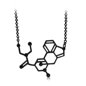   Химическата Структура на Молекулите на Висулка Колие BFF Любовта Подарък За Мъже и Жени Черно Потребителски Бижута